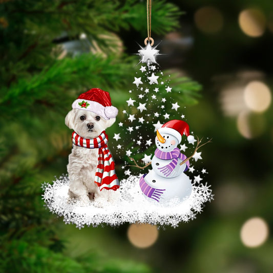 White Maltese-Star Tree Hanging Ornament - Best gifts your whole family