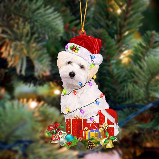 WHITE Maltipoo-Dog Be Christmas Tree Hanging Ornament - Best gifts your whole family