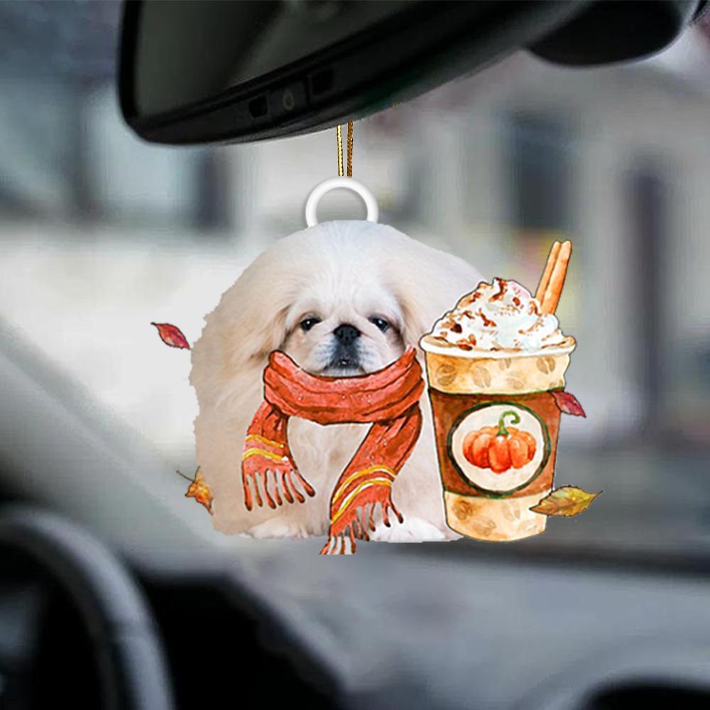 White Pekingese-Pumpkin Spice Kinda-Two Sided Ornament - Best gifts your whole family