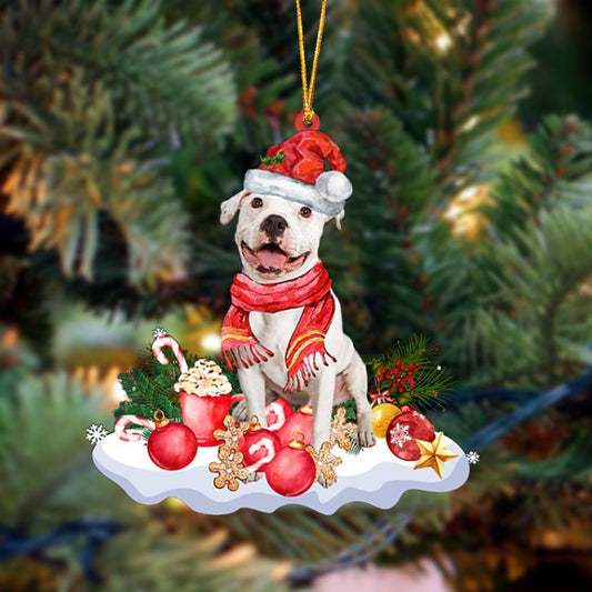 White Pitbull-Better Christmas Hanging Ornament - Best gifts your whole family