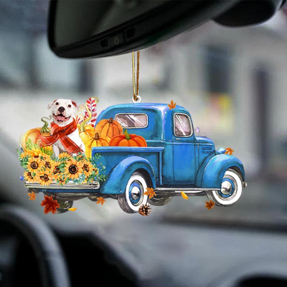 White Pitbull-Little Pumpkin-Two Sided Ornament - Best gifts your whole family