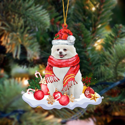 White Pomeranian-Better Christmas Hanging Ornament - Best gifts your whole family