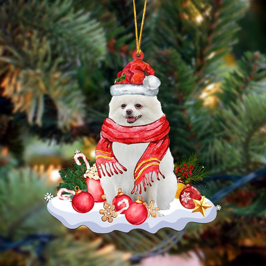 White Pomeranian-Better Christmas Hanging Ornament - Best gifts your whole family