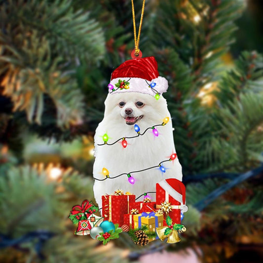 WHITE Pomeranian-Dog Be Christmas Tree Hanging Ornament - Best gifts your whole family