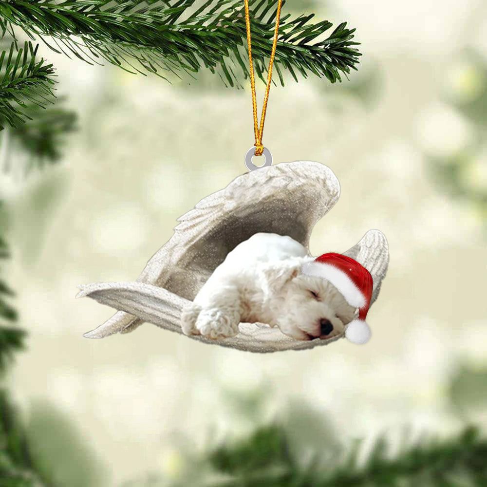 White Poodle Dog Sleeping Angel Christmas Ornament Godmerc - Best gifts your whole family