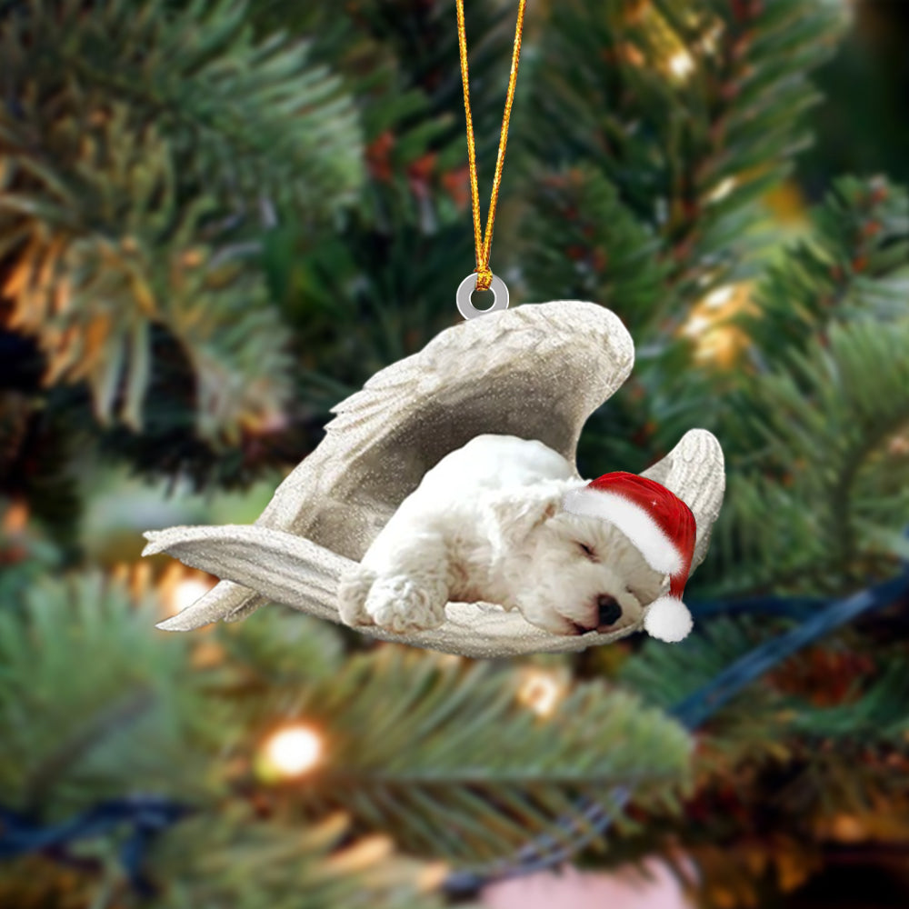 White Poodle Dog Sleeping Angel Christmas Ornament Godmerc - Best gifts your whole family