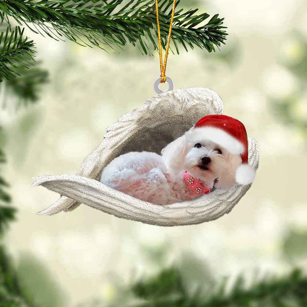 White Poodle Sleeping Angel Christmas Ornament Dog Christmas Hanging Ornament - Best gifts your whole family