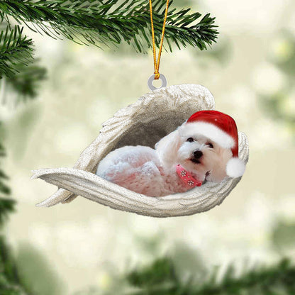 White Poodle Sleeping Angel Christmas Ornament Dog Christmas Hanging Ornament - Best gifts your whole family