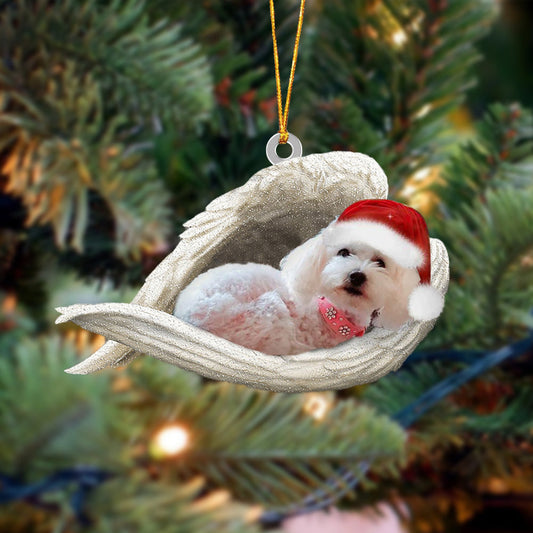 White Poodle Sleeping Angel Christmas Ornament Dog Christmas Hanging Ornament - Best gifts your whole family