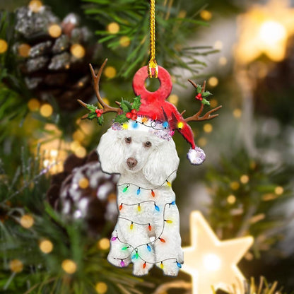 White Poodles Christmas Shape Ornament - Best gifts your whole family