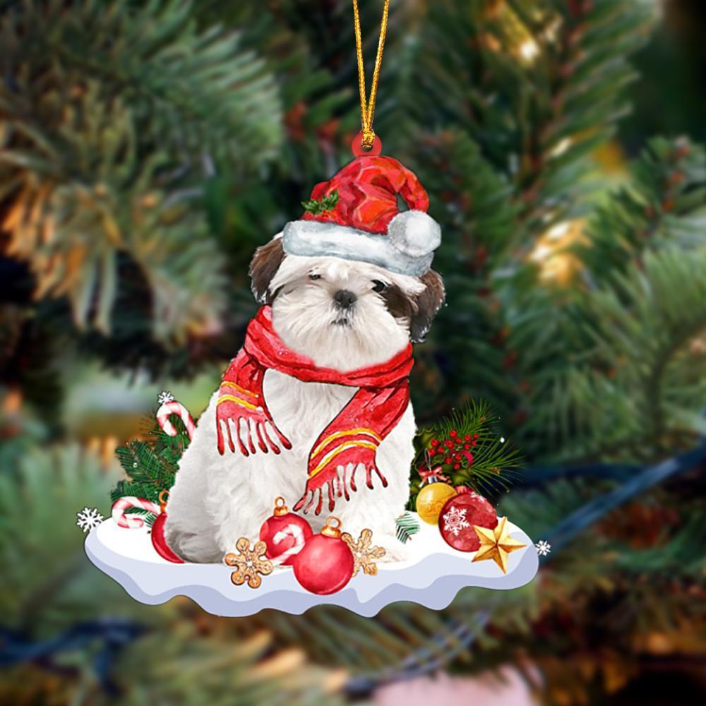 White Shih Tzu-Better Christmas Hanging Ornament - Best gifts your whole family