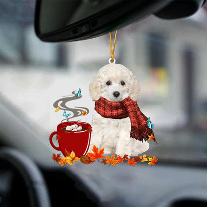 White Toy Poodle-Fall Chocolate-Two Sided Ornament - Best gifts your whole family