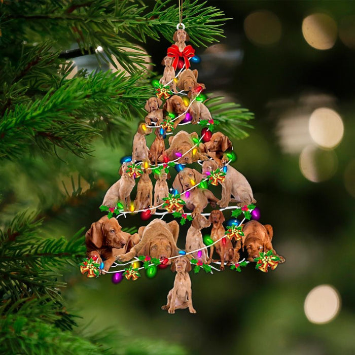 Wire Haired Vizsla-Christmas Tree Lights-Two Sided Ornament - Best gifts your whole family