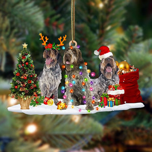 Wirehaired Pointing Griffon-Christmas Dog Friends Hanging Ornament, Christmas Ornament, Car Ornament - Best gifts your whole family