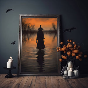 Witch In The Creek, Witch Decor, Vintage Poster, Art Poster Print, Dark Academia, Gothic Victorian,Dark Academia, Haunting Ghost, Halloween Decor - Best gifts your whole family