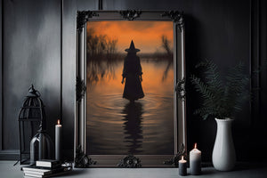 Witch In The Creek, Witch Decor, Vintage Poster, Art Poster Print, Dark Academia, Gothic Victorian,Dark Academia, Haunting Ghost, Halloween Decor - Best gifts your whole family