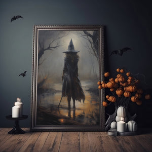 Witch In The Forest Poster, Witch Print, Witch Poster, Spooky Art, Dark Academia, Witch Ghost, Halloween Decor,Halloween Poster - Best gifts your whole family