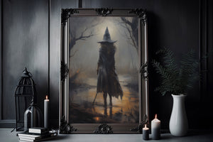 Witch In The Forest Poster, Witch Print, Witch Poster, Spooky Art, Dark Academia, Witch Ghost, Halloween Decor,Halloween Poster - Best gifts your whole family
