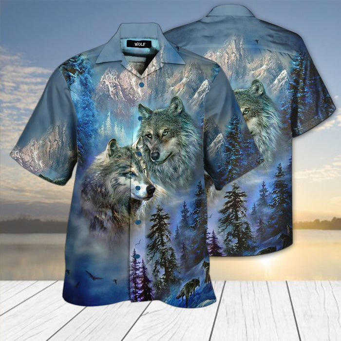 Wolf Couple Hawaiian Shirt,Hawaiian Shirt Gift,Christmas Gift