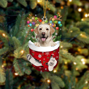 YELLOW Labrador In Snow Pocket Christmas Ornament Godmerc - Best gifts your whole family