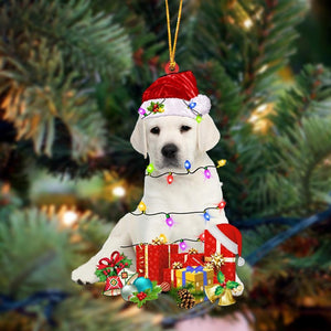 YELLOW Labrador Pup-Dog Be Christmas Tree Hanging Ornament - Best gifts your whole family