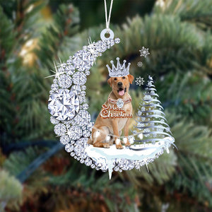 Yellow Labrador Retriever Diamond Moon Merry Christmas Ornament Dog Ornament - Best gifts your whole family