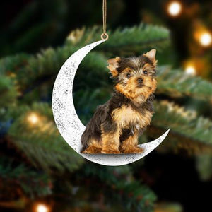 Yorkshire Terrier 2-Sit On The Moon-Two Sided Ornament - Best gifts your whole family