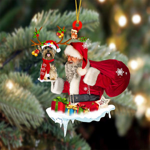 Yorkshire Terrier And Santa Claus Christmas Ornament Godmerc - Best gifts your whole family