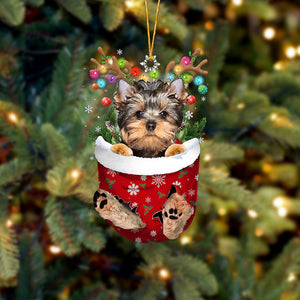 YorkShire Terrier In Snow Pocket Christmas Ornament Godmerc - Best gifts your whole family