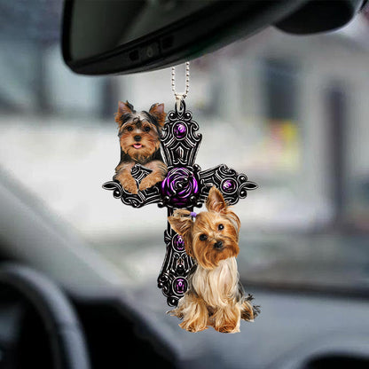 Yorkshire Terrier Pray For God Car Hanging Ornament Dog Pray For God Ornament Godmerc - Best gifts your whole family