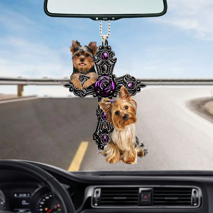 Yorkshire Terrier Pray For God Car Hanging Ornament Dog Pray For God Ornament Godmerc - Best gifts your whole family