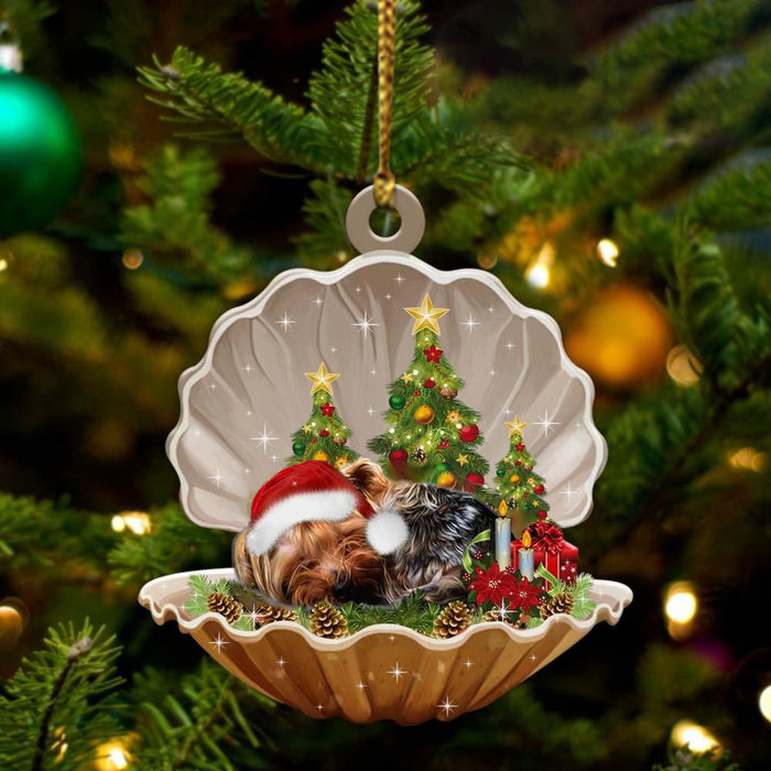 Yorkshire Terrier3-Sleeping Pearl In Christmas Two Sided Ornament - Best gifts your whole family