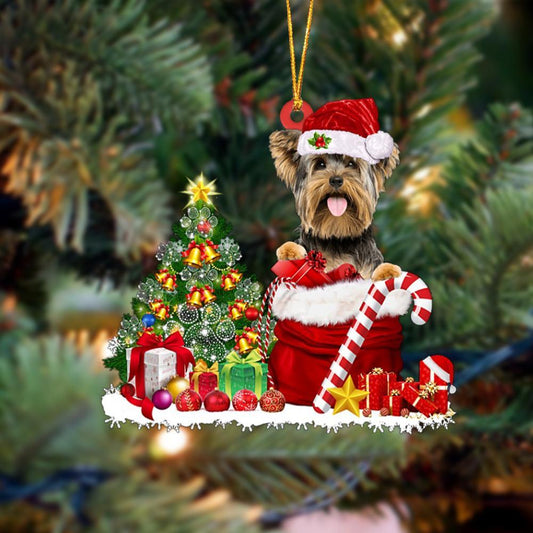 Yorkshire TerrierYorkie Gift Bag Merry Christmas Ornament Dog Ornament, Car Ornament, Christmas Ornament - Best gifts your whole family